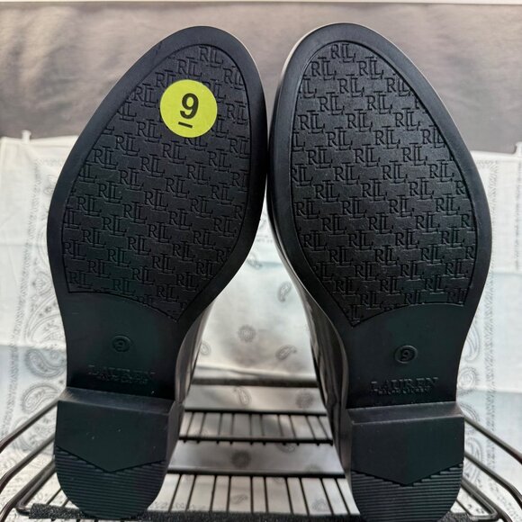 NEW Ralph Lauren Womens Rainboots Rubber boots Low Tally Black/Red Size 9B - Picture 6 of 10